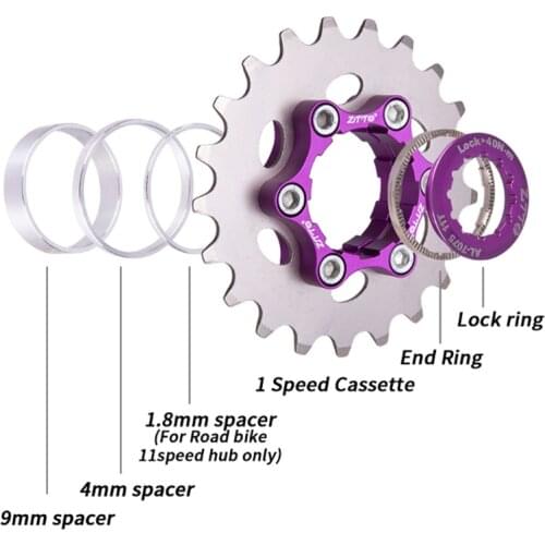 ZTTO MTB Cassette Bike Bicycle Sprocket 16T 17T 18T 19T 20T 21T 22T 23T Single Speed Cassette Single Cog 1Speed Gear