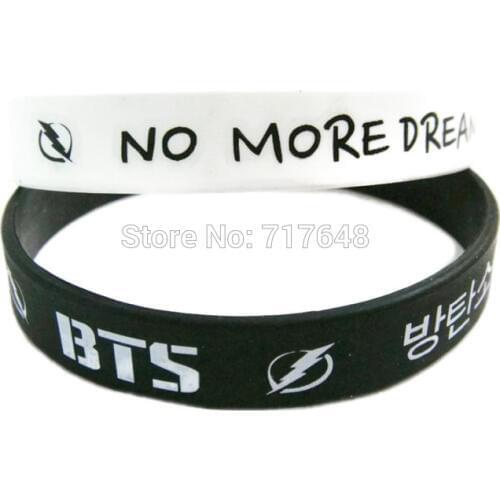 1pc bangtan boys NO MORE DREAM Wristband silicone Bracelets free shipping