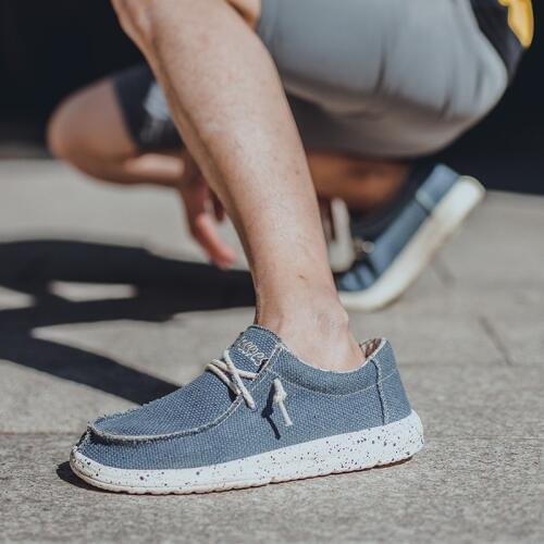 2019 autumn canvas mens shoes business casual soft-soled shoes comfortable wild mens shoes big size loafers Zapatillas S4-47