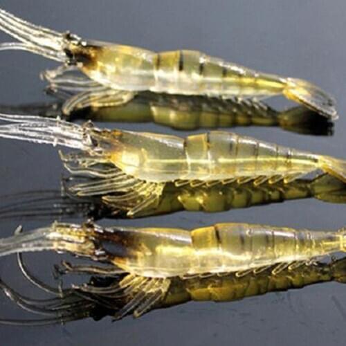 3Pcs Soft Fake Shrimp Shape Bionic Fishing Baits Minnow Lures Crankbaits Fishing Tackle