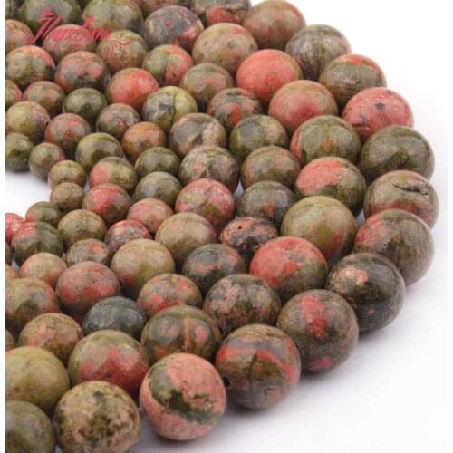 4.6.8.10.12mm Round Beads Multicolor Unakite Natural Stone Loose Beads For DIY Necklace Bracelats Earrings Jewelry Making 15"