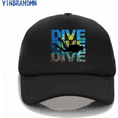 Scuba Diving unisex Printed Baseball caps SCUBA DIVER dive down flag Dive funny hats 2021 brand Design Summer simple diving hat