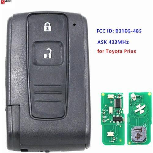 Keyecu 2 button remote key fob ASK 433MHz for Toyota Prius 2004 2005 2006 2007 2008 2009 FCC ID: B31EG-485 M0ZB31EG / MOZB31EG