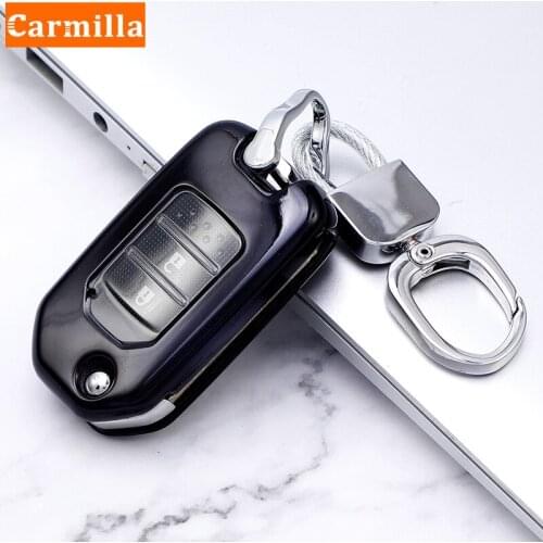 For Honda Accord Civic CR-V HR-V Jade Crider Odyssey 2015-2018 TPU Car Key Case Cover Key Chain Ring Key Soft Shell Protector