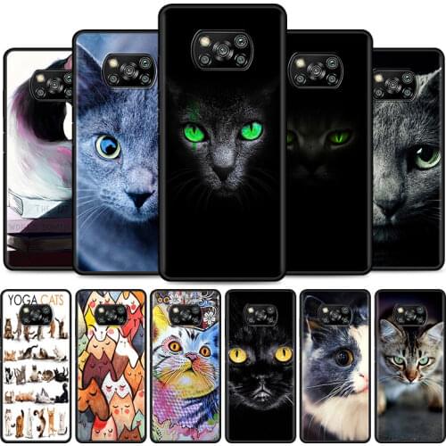 Fantasy Black Cat Eye Phone Case For Xiaomi Poco X3 NFC X3 M3 Pro 5G F3 GT F1 Redmi Note 8 9 10 Pro 8T 9T 9S Soft Cover Coque