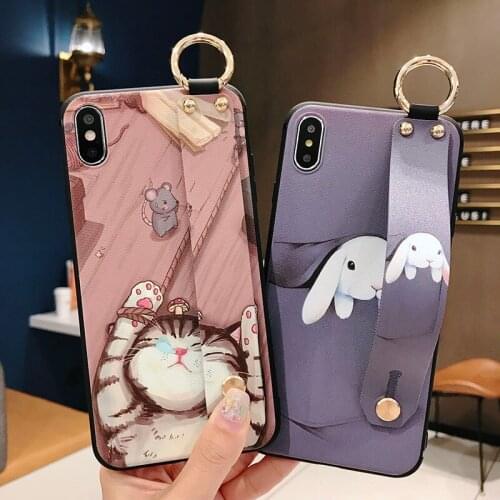 Sumkeymi Wrist Strap Butterfly TPU Cover Phone Holder Case For iphone 11 12 7 8 Plus mini Pro Max X XS XR Hand Band Case
