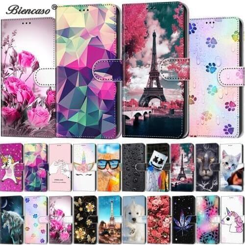 Colored Painted Card Slot Wallet Flip Cases For Alcatel 1 1S 2019 Stand Coque for Alcatel 3 3L 3X 2018 Cover Mobile Phone Bags