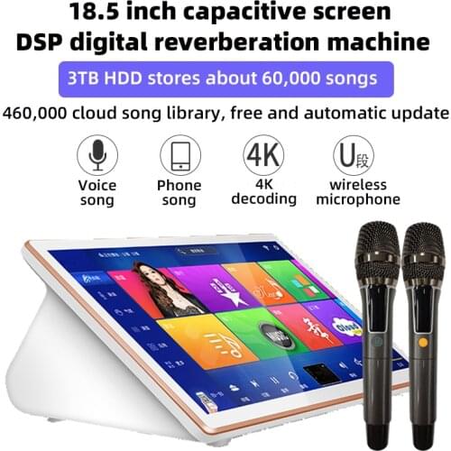 Home KTV karaoke machine jukebox with power amplifier, reverb , microphone, 3TB HDD 60K Chinese, English song karaoke player