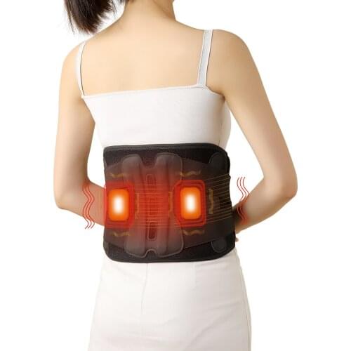 Electric Waist Heating Pad Back Brace Lumbar Support and Massage Belt Lower Back Hot Therapy Pad for Back Abdominal