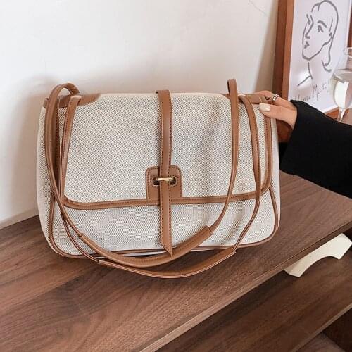 Europe and America 2021 New Large-capacity Wandering Underarm Bag Shoulder Messenger Tote Bag Casual All-match Canvas Handbag