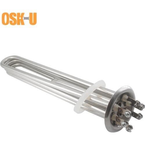 380V Flange Type Water Heater Element Flange Diameter 63mm Stainless Steel Water Heating Element for Water Boiler 6KW/9KW/12KW