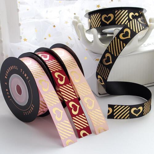 Hot stamping Printed grosgrain ribbon wedding ribbons Cake gift Accessories Webbing DIY bowtie/cap accessories handmade material