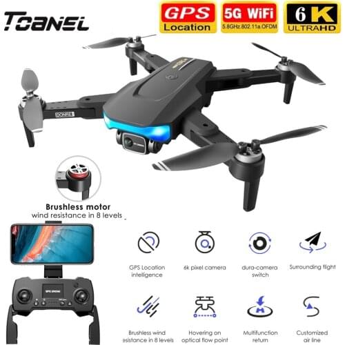 GPS 5G LS38 Drone 6K HD Dual Camera WiFi FPV Professional Aerial Photography Fold Quadcopter Brushless Motor RC Helicopter Dron