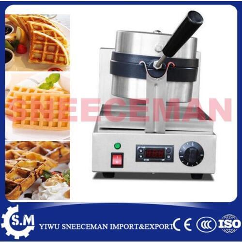Commercial one head electric rotary waffle furnace machine baking pan waffle maker machine cheaper plaid pie machine