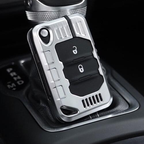 Aluminum alloy key shell Tough style key case Keychain For 18-21 jeep Wrangler JL Car modification parts