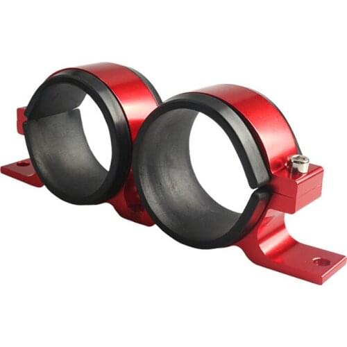 Red Aluminum Car Dual Fuel Filter Pump Bracket Mount Clamp Cradle with Rubber Slip Fit for the 60mm Motorsport