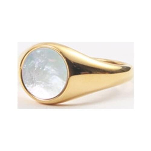 Round CZ Zircon Ring for Women Gold Color Stainless Steel Engagement Anniversary Rings Jewelry Gift