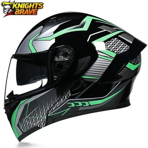 Casco Moto Men Motorcycle Helmet Dual Lens Motocross Moto Helmet Full Face Helmets Flip Up Motorbike Helmet Capacete Casque DOT