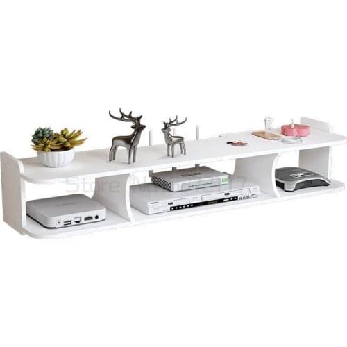 TV wall set top box shelf wall mounted router storage box wall mounted wall decoration wall without punching