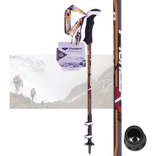 PIOMEER Walking Trekking Poles Alpenstock Adjustable Aluminum Alloy Telescopic Mountaineer Hiking Skiing Sticks