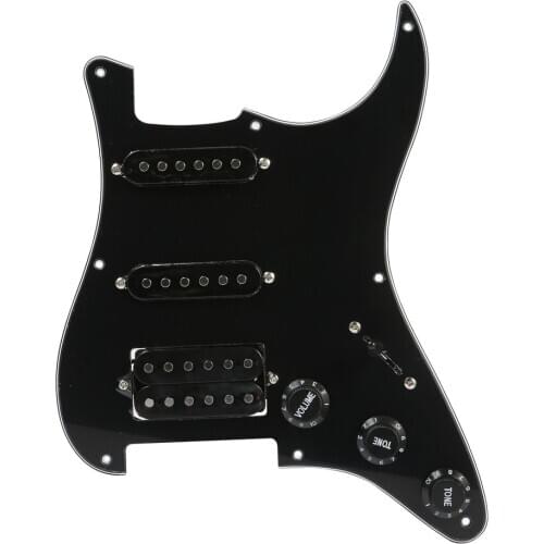 Prewired 9 hole SSH stratocaster guitar Pickup SSH B/W/B shell 3ply pickguard kit for fender stratocaster guitar