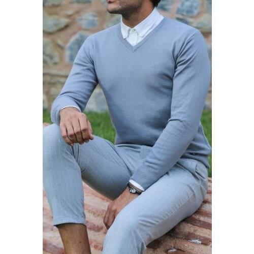 V Neck Grey Sweater