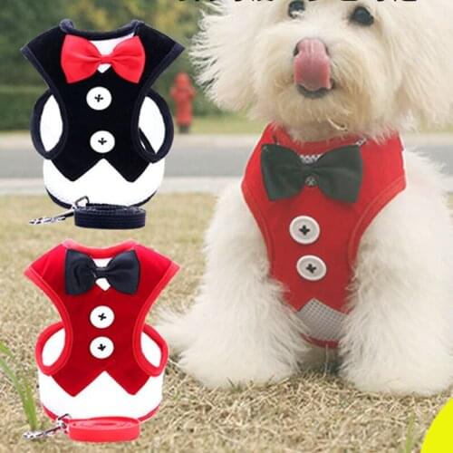 Pet Harnesses Leash Chest Belt Collar Traction Rope for Dogs Breathable Dog Multi-Style Dress Bow Vest Pet Clothes