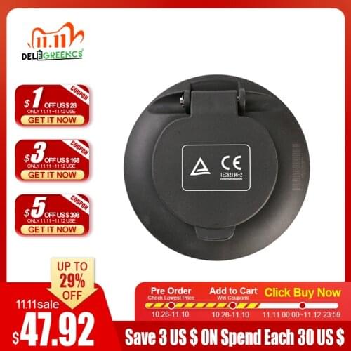 16A 32A EU inlet Type2 socket for power supply side charging IEC62196 European standard inlet Single Phase Three phase