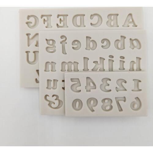 Minsunbak Art Font Chocolate Silicone Mold 26 English Alphabet Birthday Cake Decoration Tools 0-9 Digital Mold