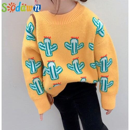Sodawn Winter Warm Girl Sweater Children Outwear Kid Clothes Knitted Sweater Boy Sweater Kid Clothes For 2-6 Years