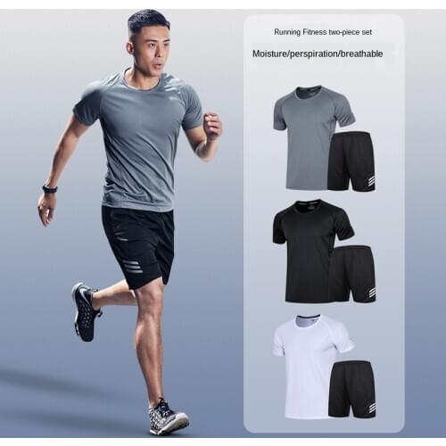 Sports suit running equipment quick-drying clothes short-sleeved T-shirt loose football basketball training fitness clothes