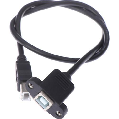 USB 2.0 Type B Male to Type B Female Printer Extension Cable With Panel Mount Screw Hole 30cm