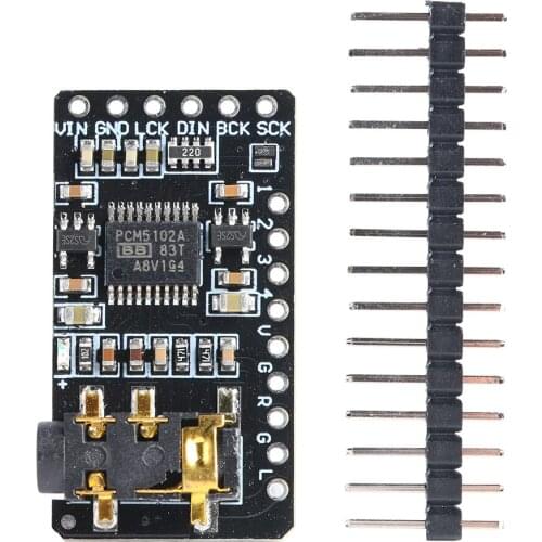 High Quality PCM5102 DAC Decoder 3.5mm Stereo AUX Jack I2S Interface Player Module for Raspberry Pi Hot Sale