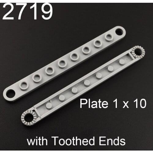 10PCS 2719 high-tech building block link Plate 1x10 with Toothed Ends Building Block Bricks Accessories Parts MOC DIY Build Toys