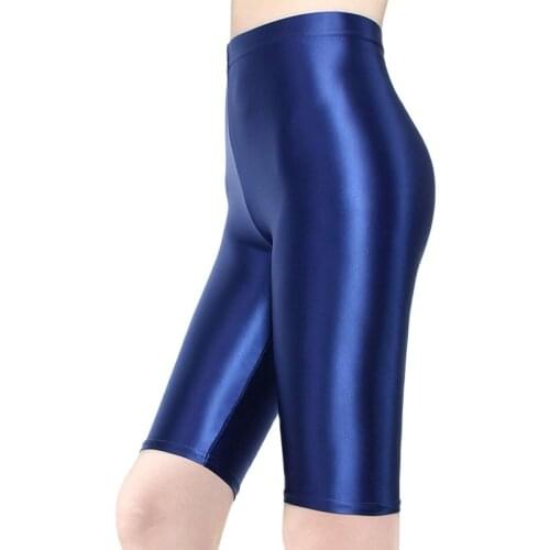 HYRAX Japanese tights High-waist shorts silk luster solid color sexy sports pants five minutes pants
