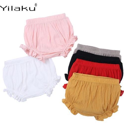 Yilaku Toddler Baby Girl Boy Shorts Solid Color Infant Bloomers Ruffle Baby Kids Unisex Pp Shorts Children Summer Panties YY032