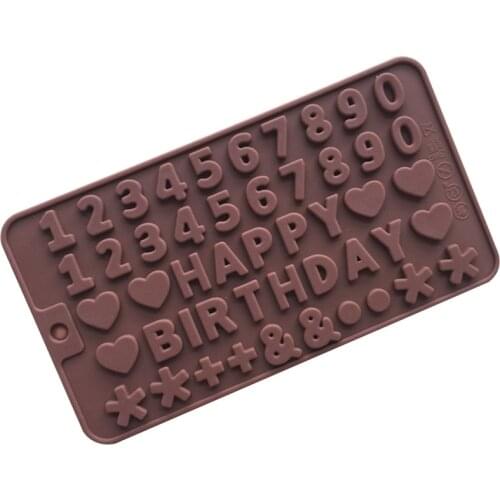 1pcs Cake Decorating Tools Silicone Chocolate Mold Letter Happy Birthday And Number Fondant Molds Cookies Bakeware Tools