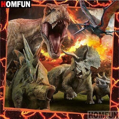HOMFUN 5D DIY Diamond Painting Full Square/Round Drill "Animal dinosaur" 3D Embroidery Cross Stitch gift Home Decor A08428