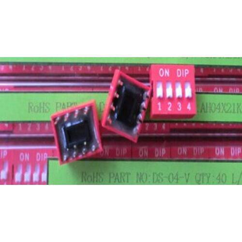 FREE SHIPPING 10PCSx 100% Original DS-04 4P 2.54mm Gold-plated DIP Switch DS-04-V
