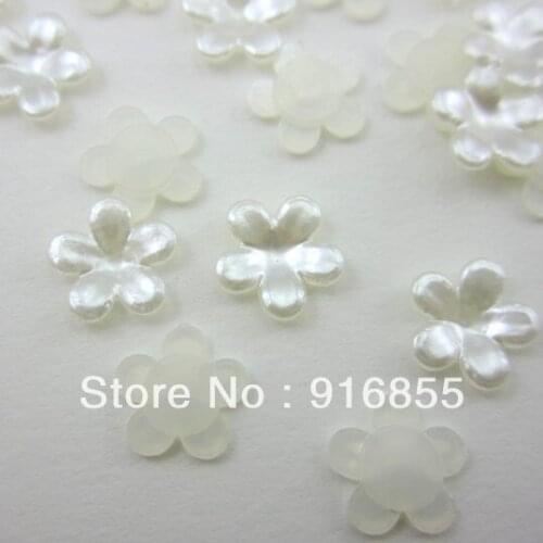 Free shipping 2000pcs/lot 8mm cream white color Little Daisy shape craft flatback imitation pearl for DIY