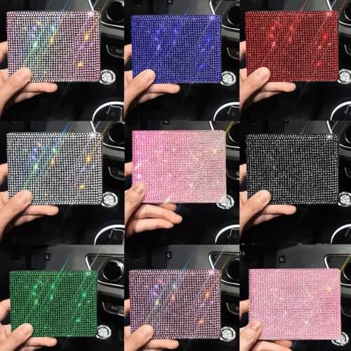 Glitter Rhinestone Card Bag Package Driver License Crystal Women Pink Key Case Car Styling