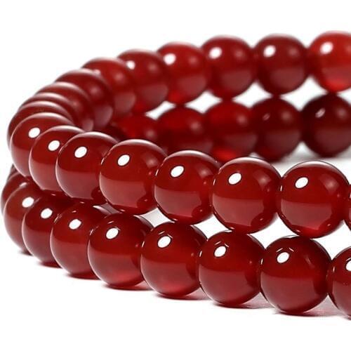 4-12mm AAA+ Red Agates Natural Stone Beads for Jewelry Making Round Loose Strand Beads DIY Charm Bracelet Pick Size 15"