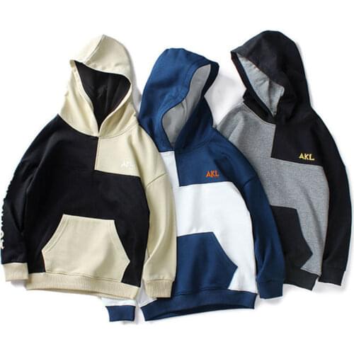 Childrens Hoodies Fashion Color Matching Design Kids Hooded Long Sleeve Sweatshirts Terry For Teen Boy 6 8 10 12 14 Year Wear