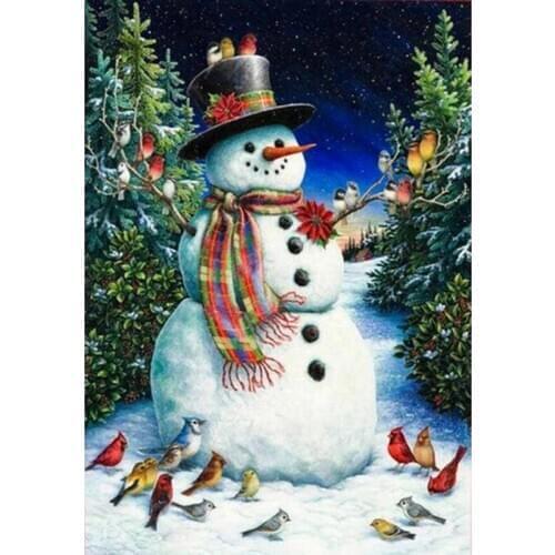DIY Diamond Painting Snowman Art Paintings 3D Cross Stitch Full Diamond Embroidery Picture Mosaic Wall Stickers Home Decorations