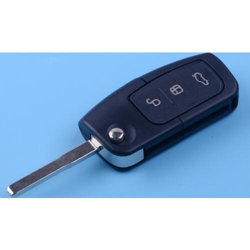 DWCX 3 Buttons Car Folding Flip Remote Key Shell Fit for Ford Mondeo MK4 Fiesta C-Max Galaxy Kuga S-Max 2008 2009 2010