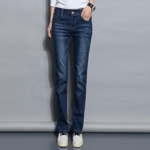 Straight Jeans Woman 2021 New Spring Autumn Fashion Casual Washed Blue High Waist Denim Trousers Jean Femme Plus Size 6XL