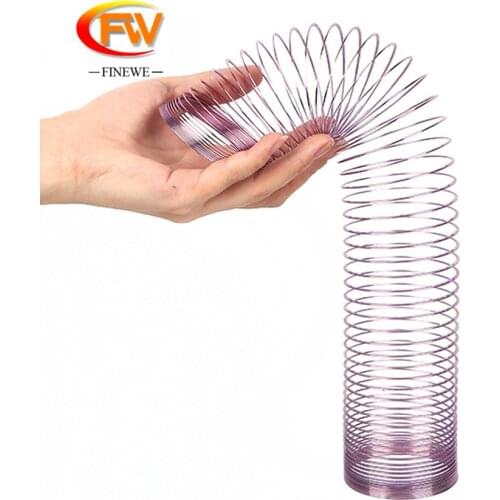 FINEWE 1PCS Magic Rainbow Spring Circle Funny Classic Wave Spring Science Toys Multi Color Spring 66x69mm