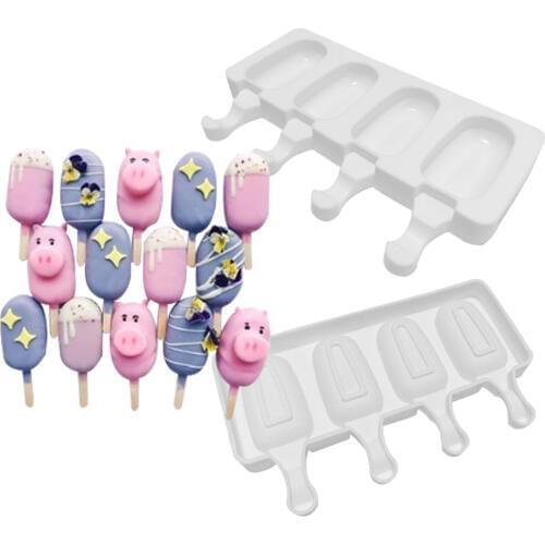 GODWJ Cake Decorating Tools DIY Baking Silicone Mold Mini Ice Cream Shape Oval Chocolate Mold Silicone Cake Mold Bakeware