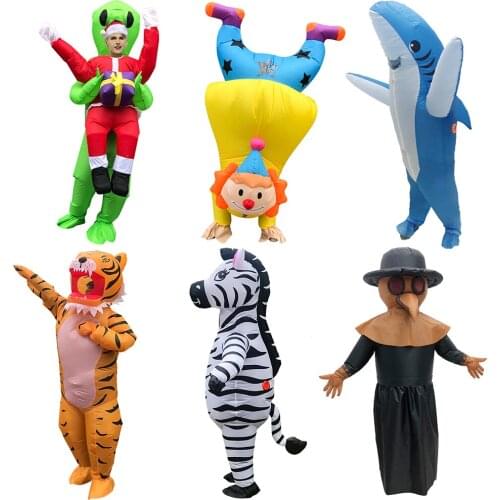 Infalatable Costumes For Adult Men Women Cosplay Tiger Animal Inflatable Costume Carnival Party Christmas Aliens Role Play Dress