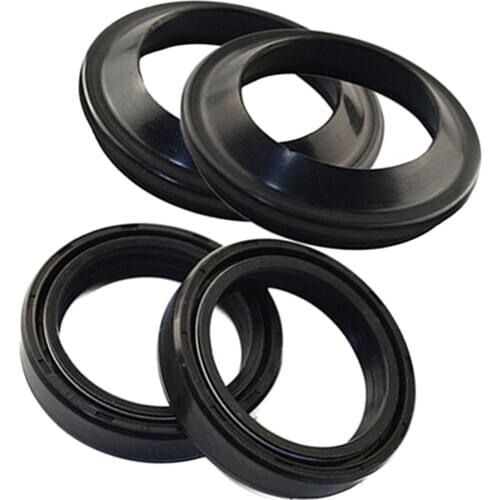 Rubber Front Fork Oil Seal Set 41x54x11mm & Motorcycle 41x54mm Dust Seals Oil seal Bicycle fork Parts accessories Black